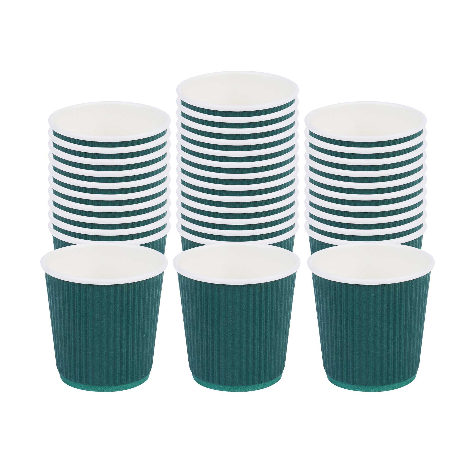 Restpresso 4 oz Forest Green Paper Coffee Cup - Ripple Wall - 2 1/2" x 2 1/2" x 2 1/4" - 500 count box