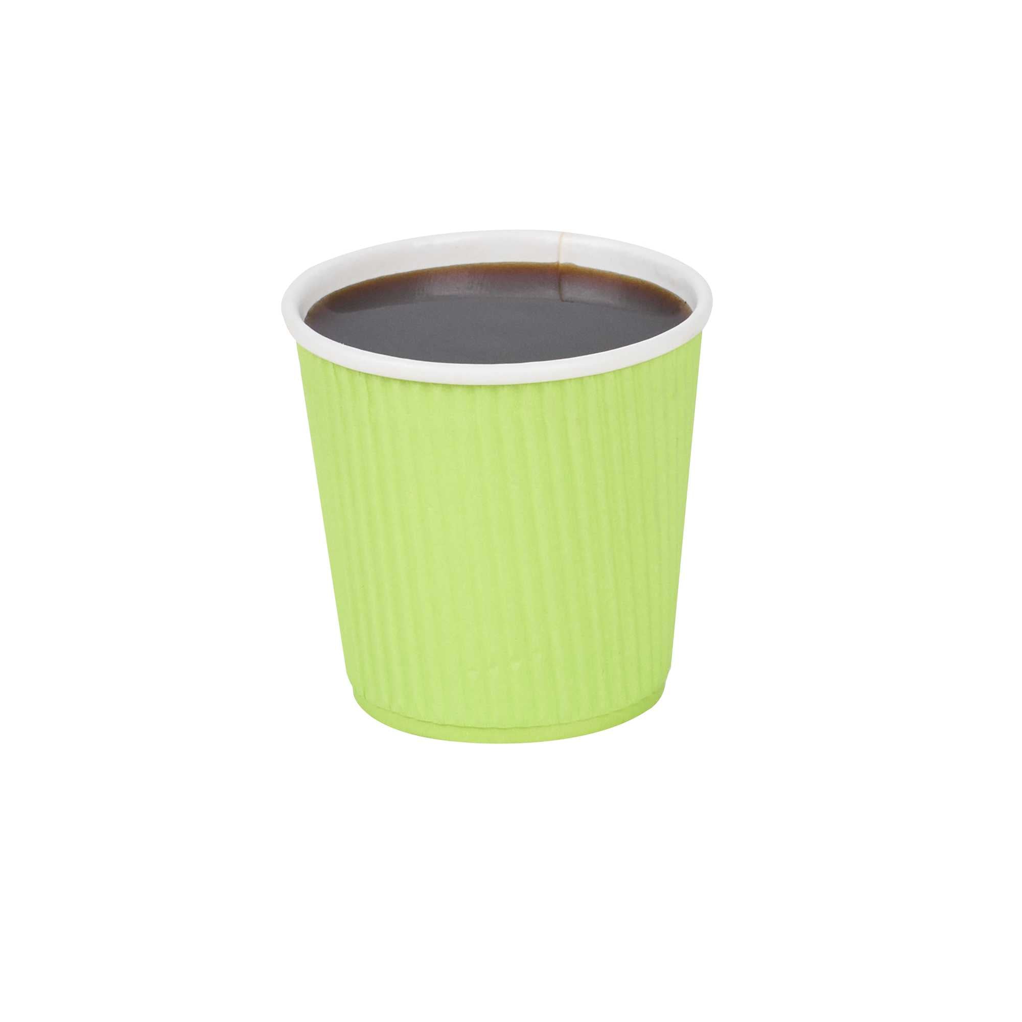 Restpresso 4 oz Eco Green Paper Coffee Cup - Ripple Wall - 2 1/2" x 2 1/2" x 2 1/4" - 500 count box