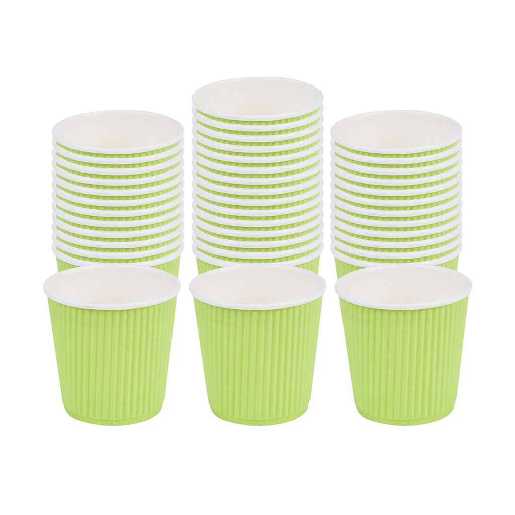 Restpresso 4 oz Eco Green Paper Coffee Cup - Ripple Wall - 2 1/2" x 2 1/2" x 2 1/4" - 25 count box