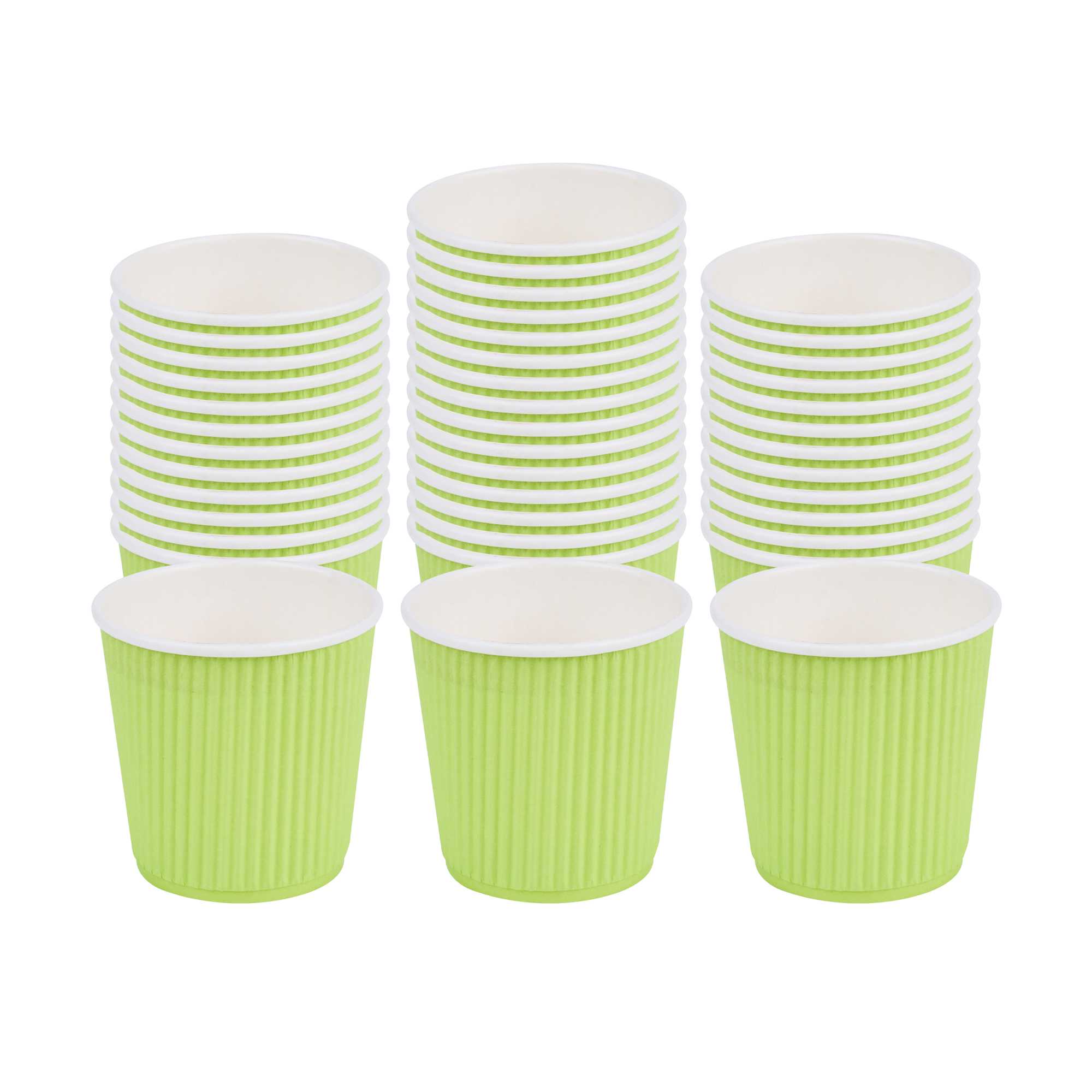 Restpresso 4 oz Eco Green Paper Coffee Cup - Ripple Wall - 2 1/2" x 2 1/2" x 2 1/4" - 25 count box