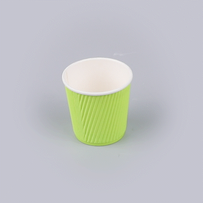Restpresso 4 oz Eco Green Paper Coffee Cup - Ripple Wall - 2 1/2" x 2 1/2" x 2 1/4" - 500 count box