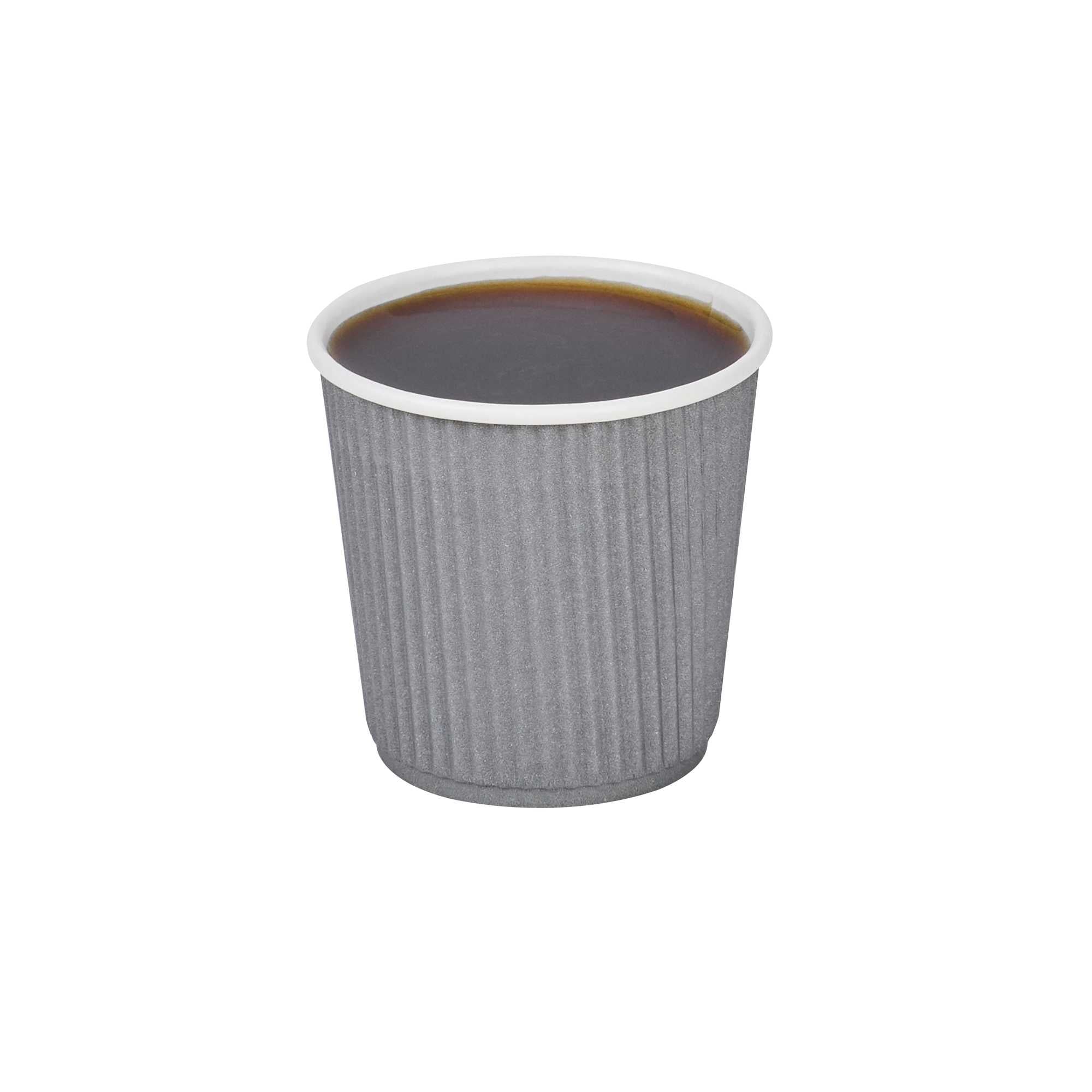 Restpresso 4 oz Gray Paper Coffee Cup - Ripple Wall - 2 1/2" x 2 1/2" x 2 1/4" - 25 count box