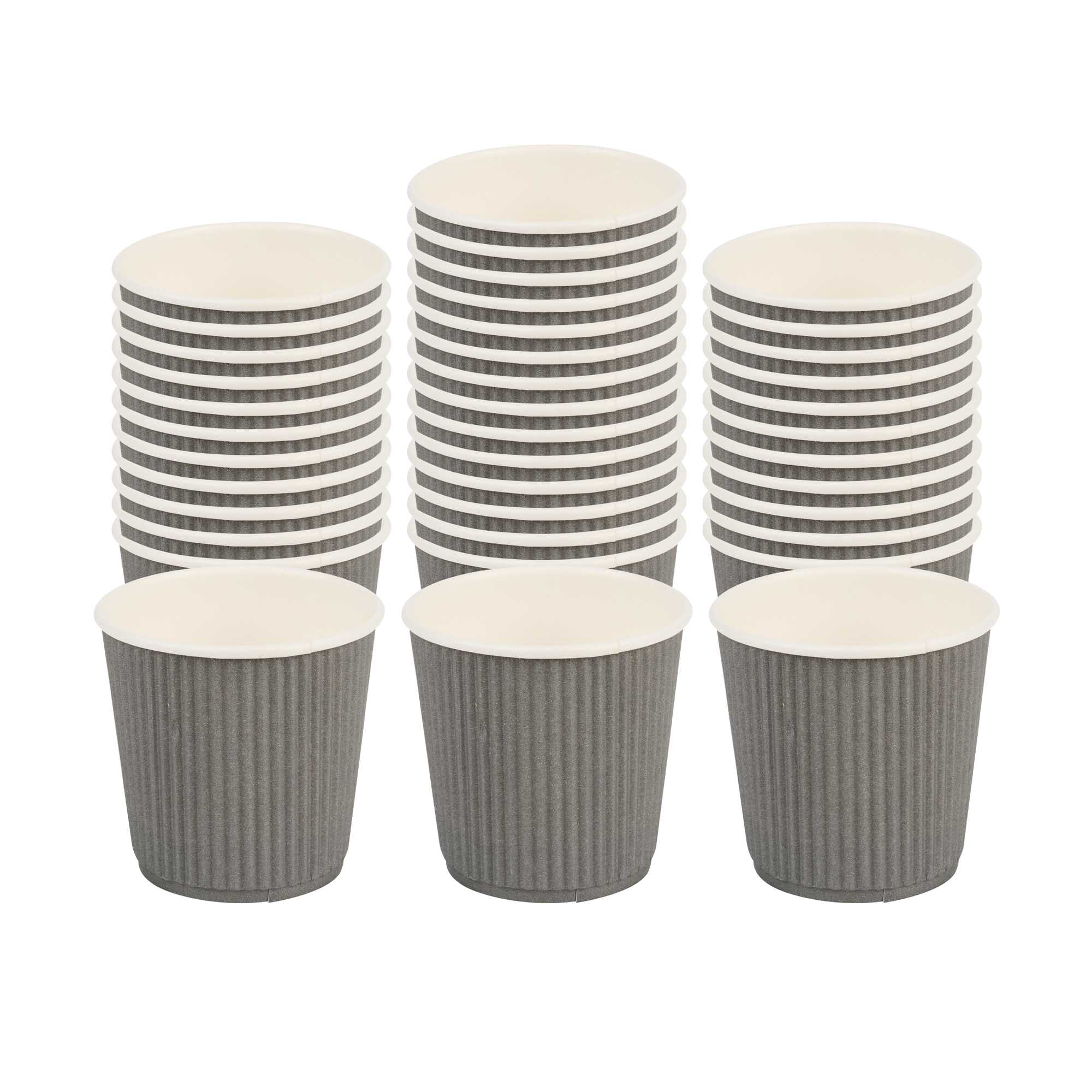 Restpresso 4 oz Gray Paper Coffee Cup - Ripple Wall - 2 1/2" x 2 1/2" x 2 1/4" - 25 count box