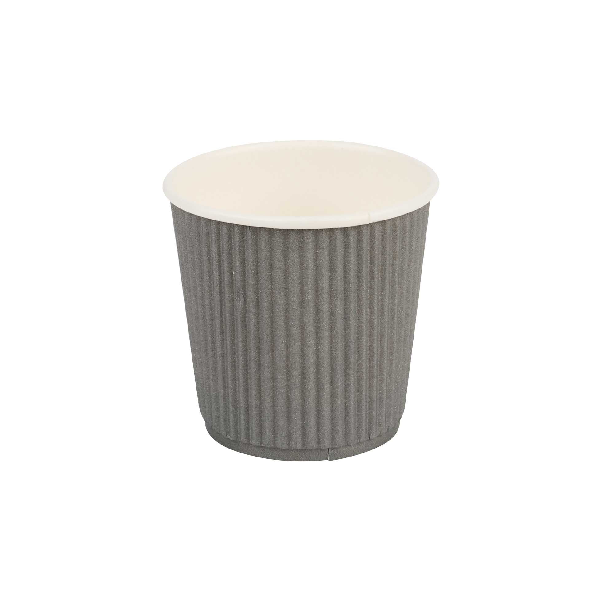 Restpresso 4 oz Gray Paper Coffee Cup - Ripple Wall - 2 1/2" x 2 1/2" x 2 1/4" - 500 count box
