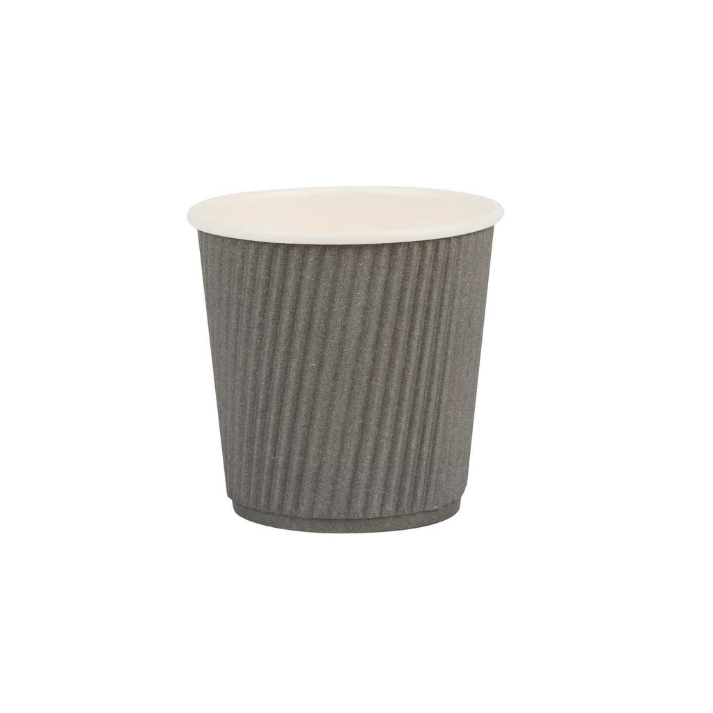 Restpresso 4 oz Gray Paper Coffee Cup - Ripple Wall - 2 1/2" x 2 1/2" x 2 1/4" - 500 count box