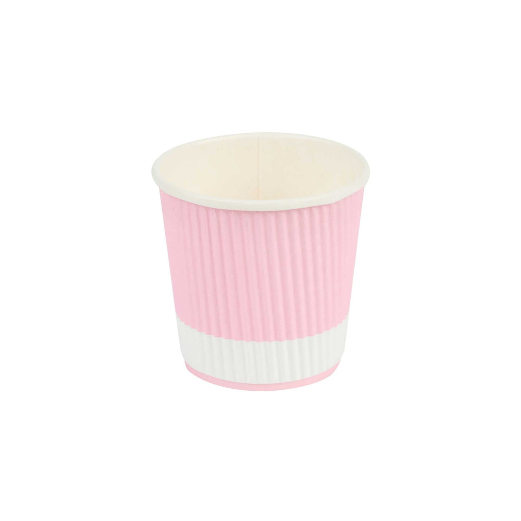 Restpresso 4 oz Light Pink Paper Coffee Cup - Ripple Wall - 2 1/2" x 2 1/2" x 2 1/4" - 25 count box