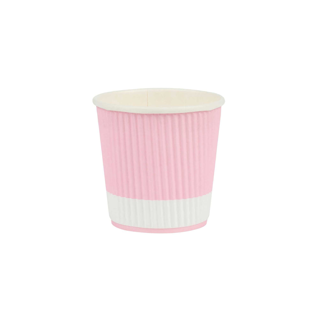 Restpresso 4 oz Light Pink Paper Coffee Cup - Ripple Wall - 2 1/2" x 2 1/2" x 2 1/4" - 25 count box