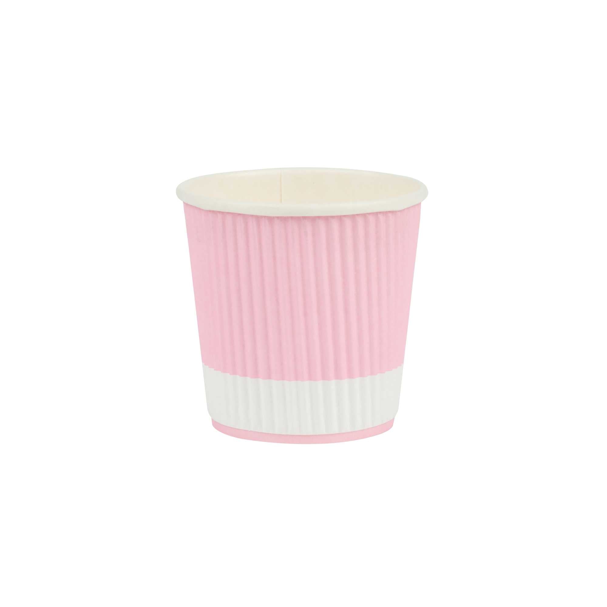 Restpresso 4 oz Light Pink Paper Coffee Cup - Ripple Wall - 2 1/2" x 2 1/2" x 2 1/4" - 25 count box