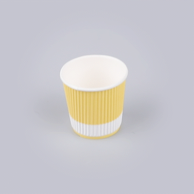 Restpresso 4 oz Light Yellow Paper Coffee Cup - Ripple Wall - 2 1/2" x 2 1/2" x 2 1/4" - 25 count box