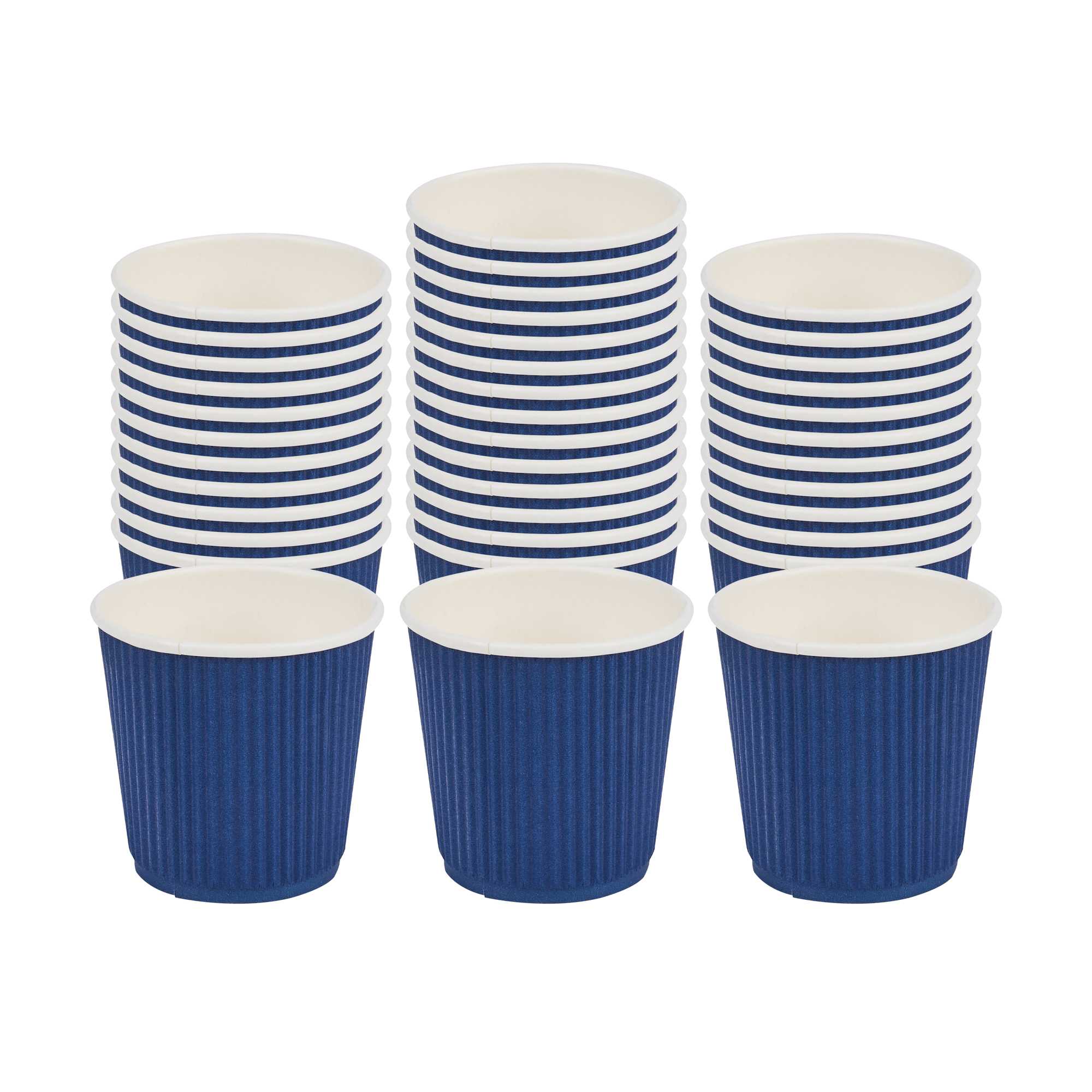Restpresso 4 oz Midnight Blue Paper Coffee Cup - Ripple Wall - 2 1/2" x 2 1/2" x 2 1/4" - 500 count box