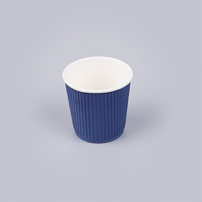 Restpresso 4 oz Midnight Blue Paper Coffee Cup - Ripple Wall - 2 1/2" x 2 1/2" x 2 1/4" - 25 count box