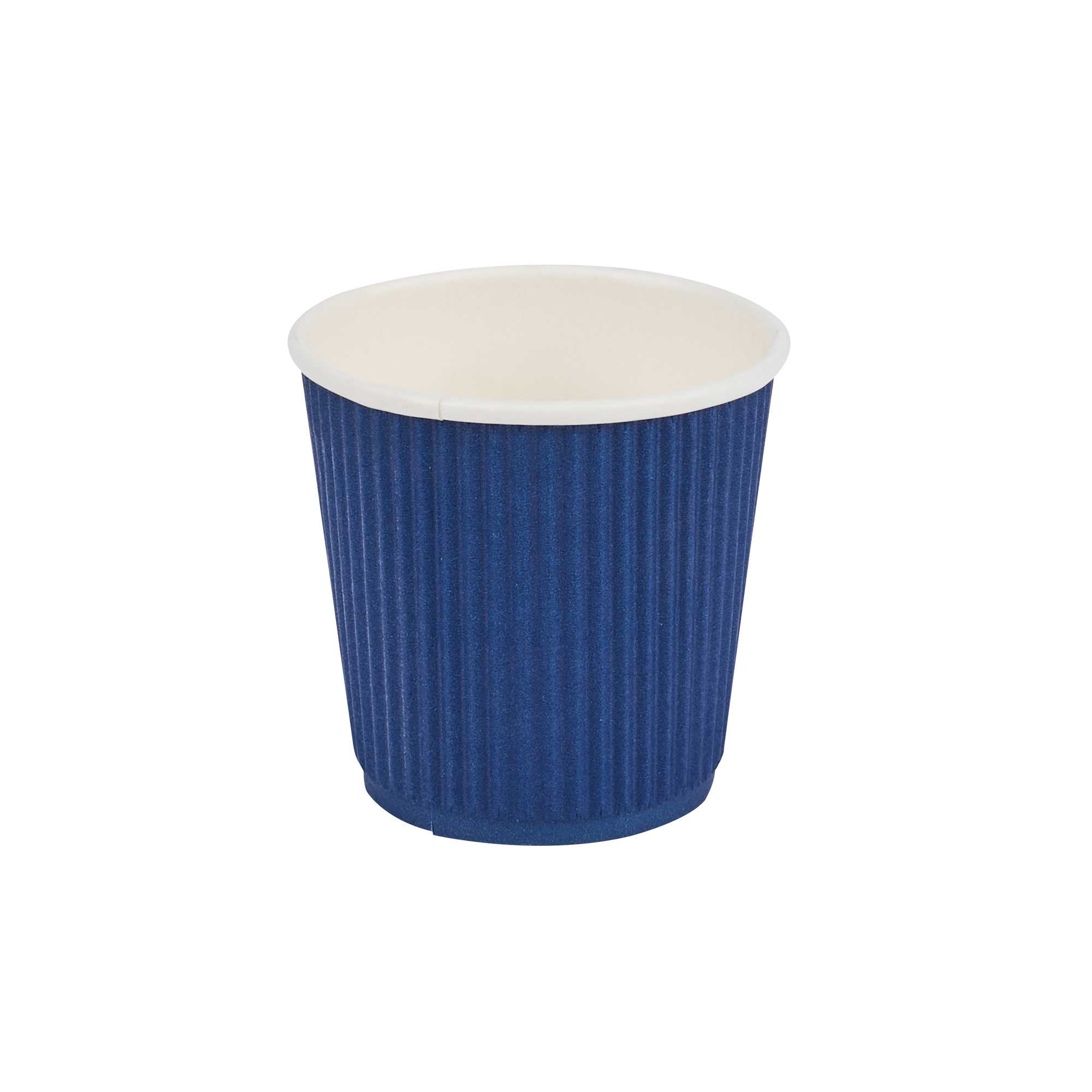 Restpresso 4 oz Midnight Blue Paper Coffee Cup - Ripple Wall - 2 1/2" x 2 1/2" x 2 1/4" - 500 count box