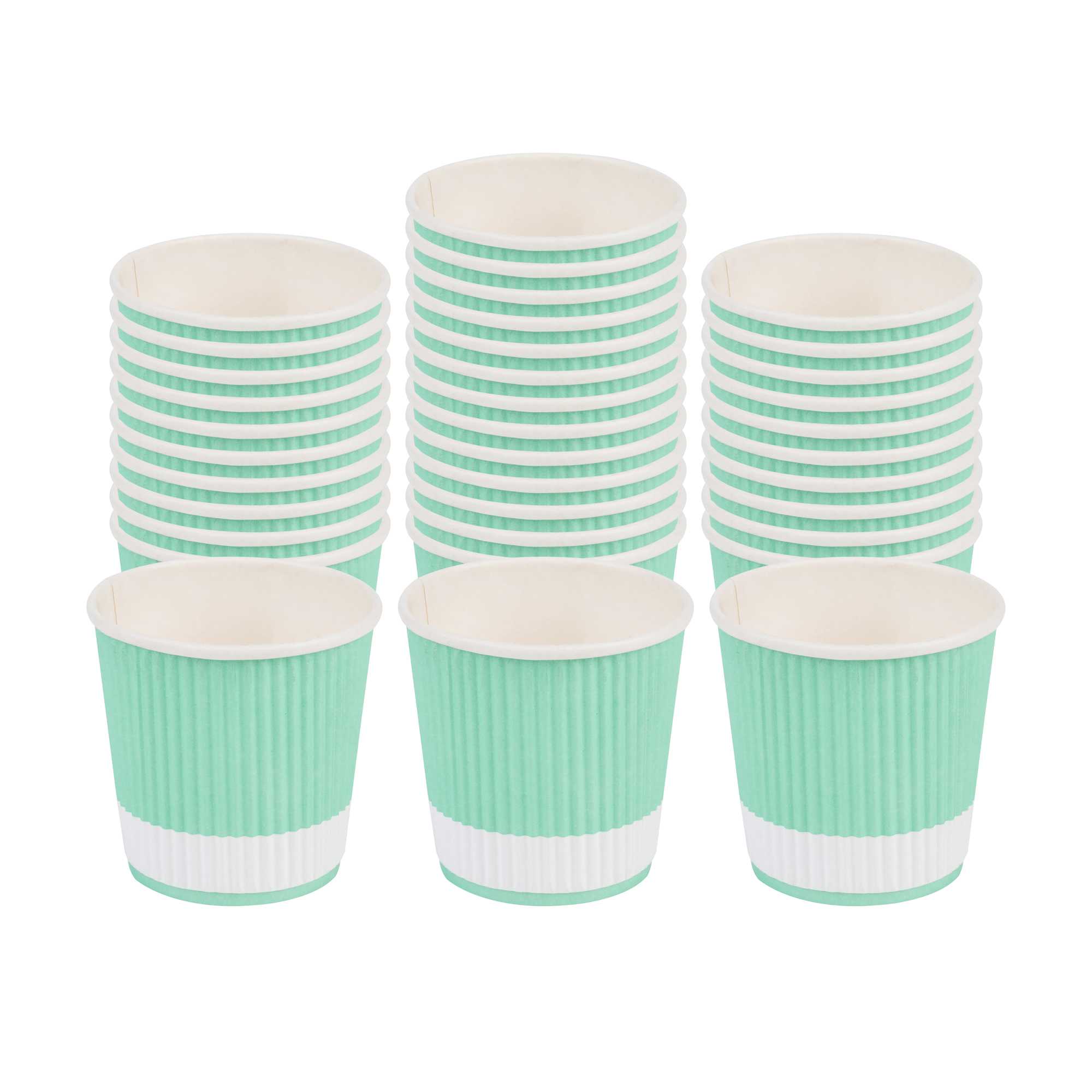 Restpresso 4 oz Light Green Paper Coffee Cup - Ripple Wall - 2 1/2" x 2 1/2" x 2 1/4" - 25 count box