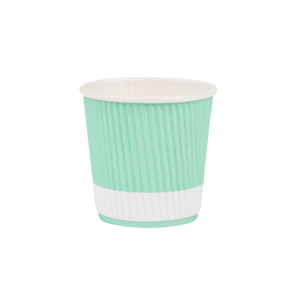 Restpresso 4 oz Light Green Paper Coffee Cup - Ripple Wall - 2 1/2" x 2 1/2" x 2 1/4" - 25 count box