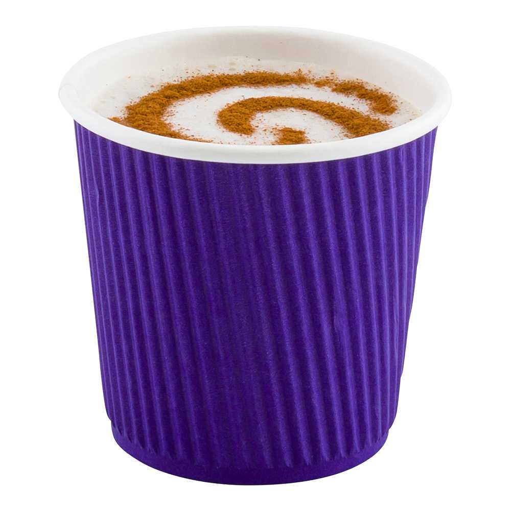 Restpresso 4 oz Royal Purple Paper Coffee Cup - Ripple Wall - 2 1/2" x 2 1/2" x 2 1/4" - 500 count box