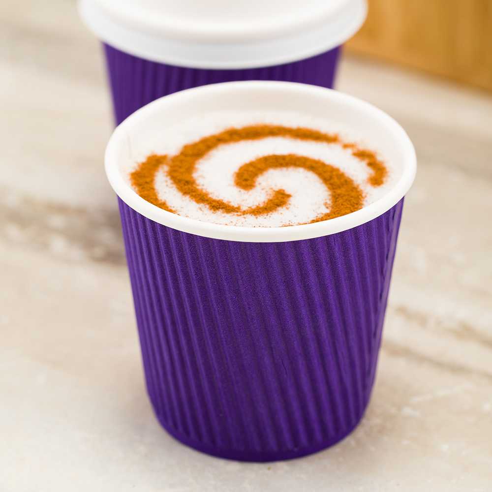 Restpresso 4 oz Royal Purple Paper Coffee Cup - Ripple Wall - 2 1/2" x 2 1/2" x 2 1/4" - 500 count box