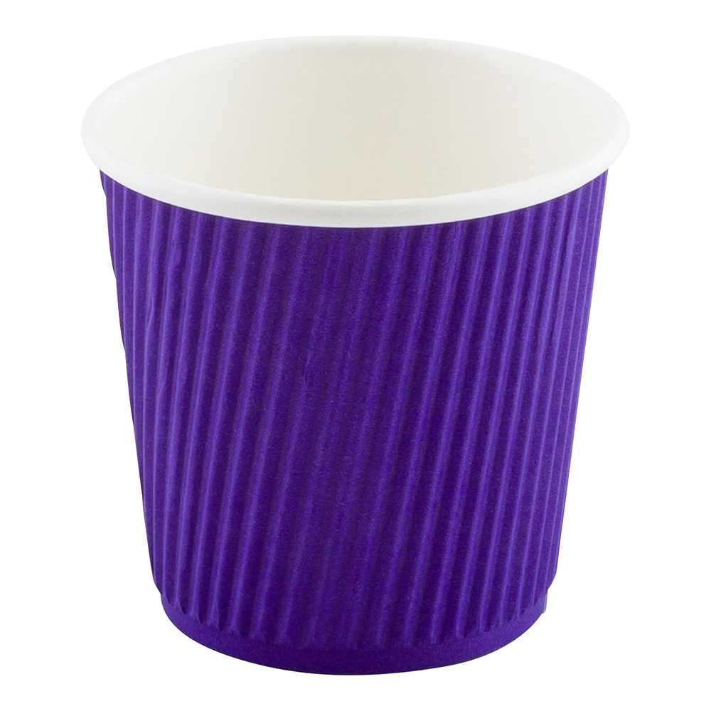 Restpresso 4 oz Royal Purple Paper Coffee Cup - Ripple Wall - 2 1/2" x 2 1/2" x 2 1/4" - 500 count box