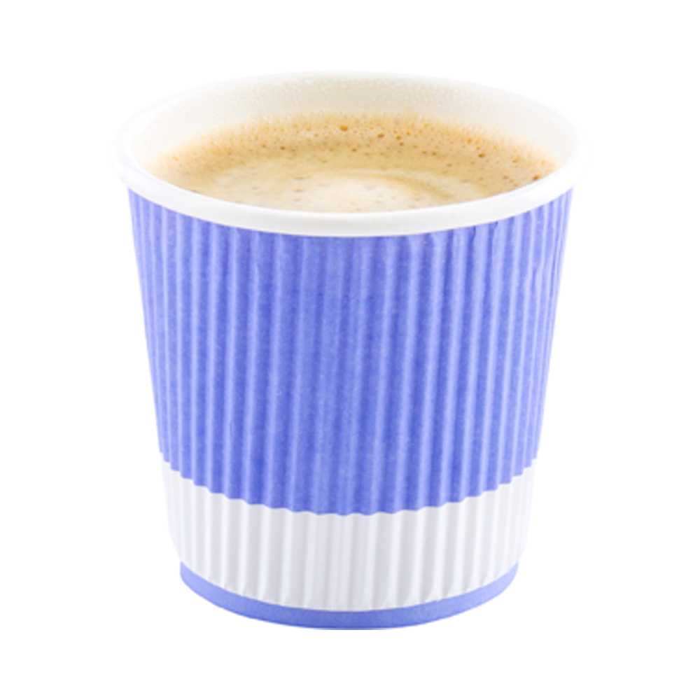 Restpresso 4 oz Light Purple Paper Coffee Cup - Ripple Wall - 2 1/2" x 2 1/2" x 2 1/4" - 25 count box