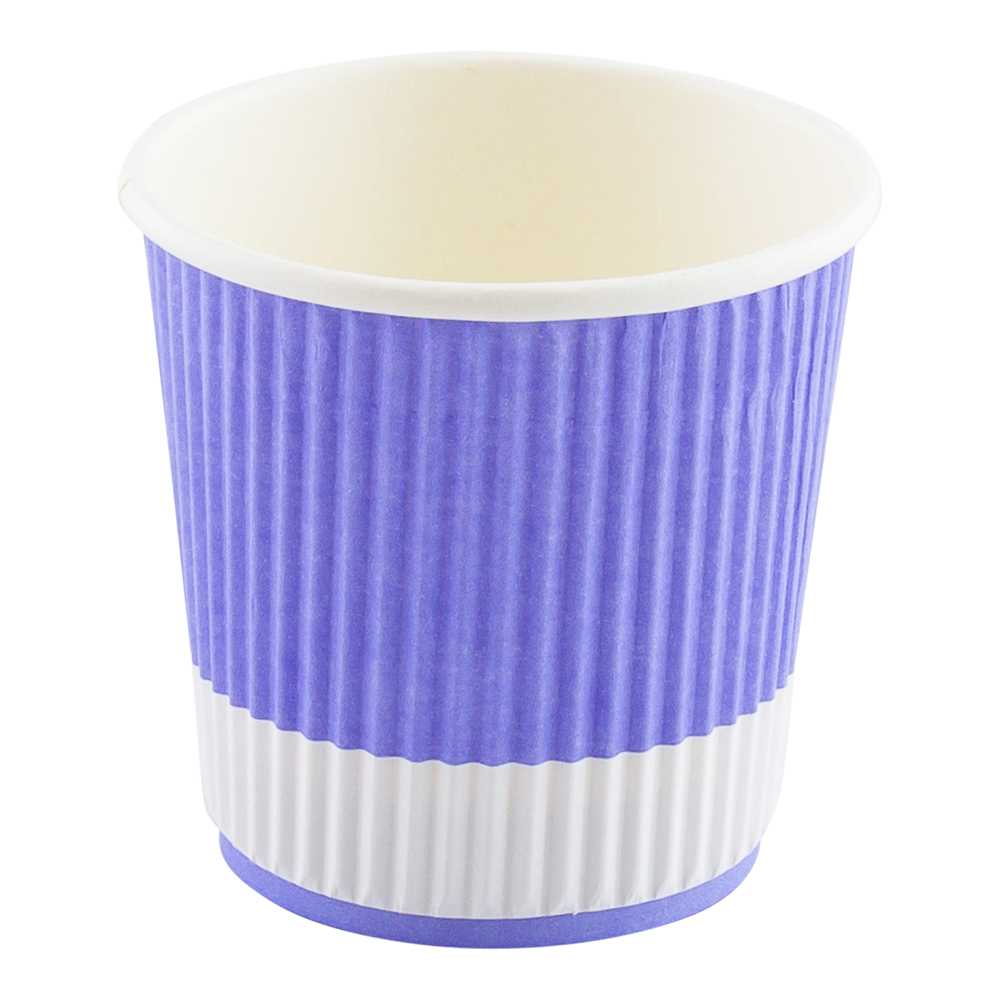 Restpresso 4 oz Light Purple Paper Coffee Cup - Ripple Wall - 2 1/2" x 2 1/2" x 2 1/4" - 25 count box