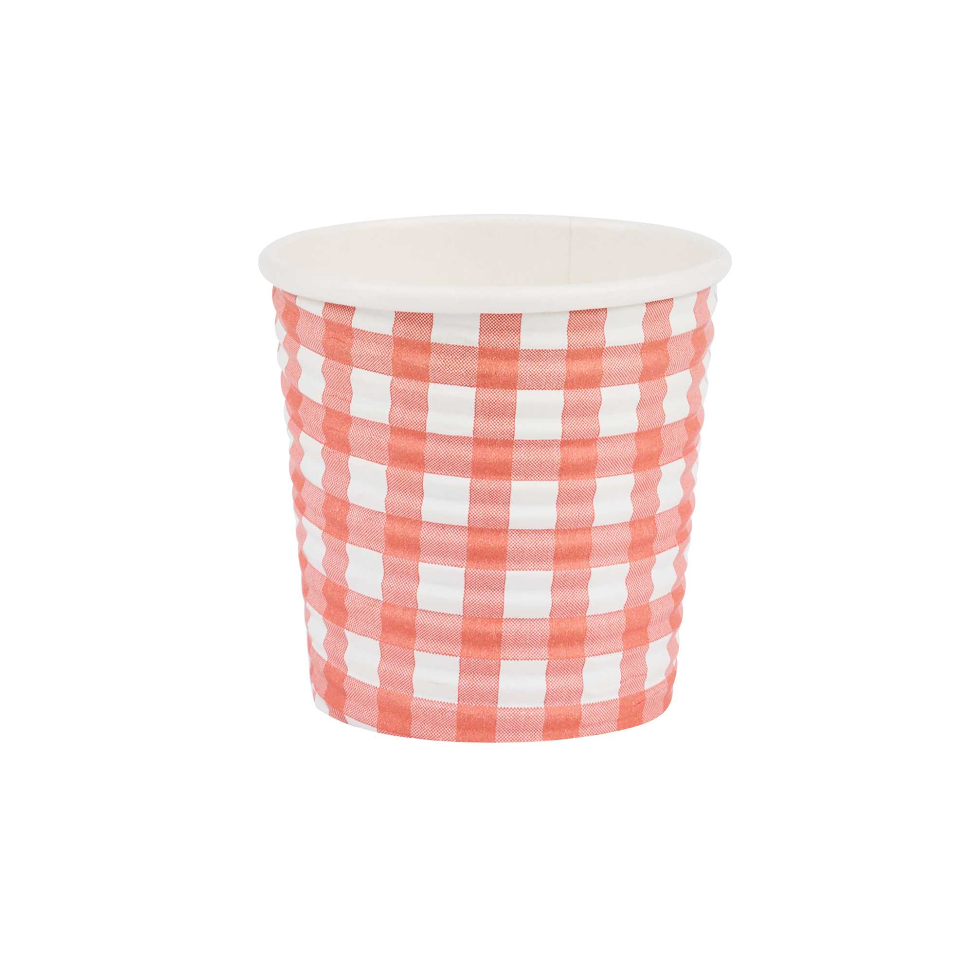 Restpresso 4 oz Picnic Print Paper Coffee Cup - Spiral Wall - 2 1/2" x 2 1/2" x 2 1/4" - 25 count box