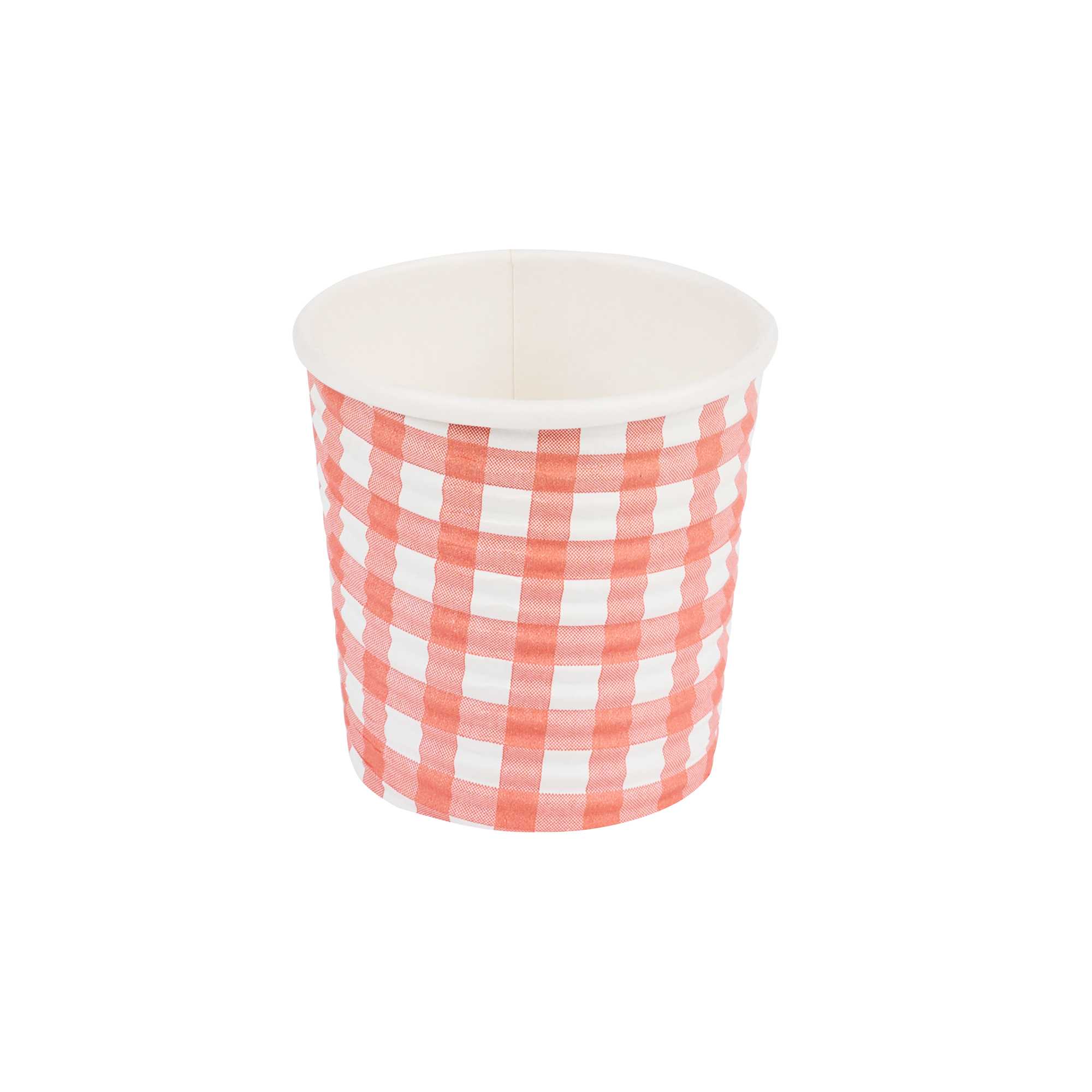 Restpresso 4 oz Picnic Print Paper Coffee Cup - Spiral Wall - 2 1/2" x 2 1/2" x 2 1/4" - 500 count box