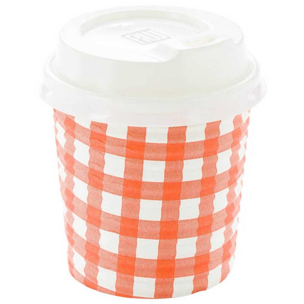 Restpresso 4 oz Picnic Print Paper Coffee Cup - Spiral Wall - 2 1/2" x 2 1/2" x 2 1/4" - 500 count box