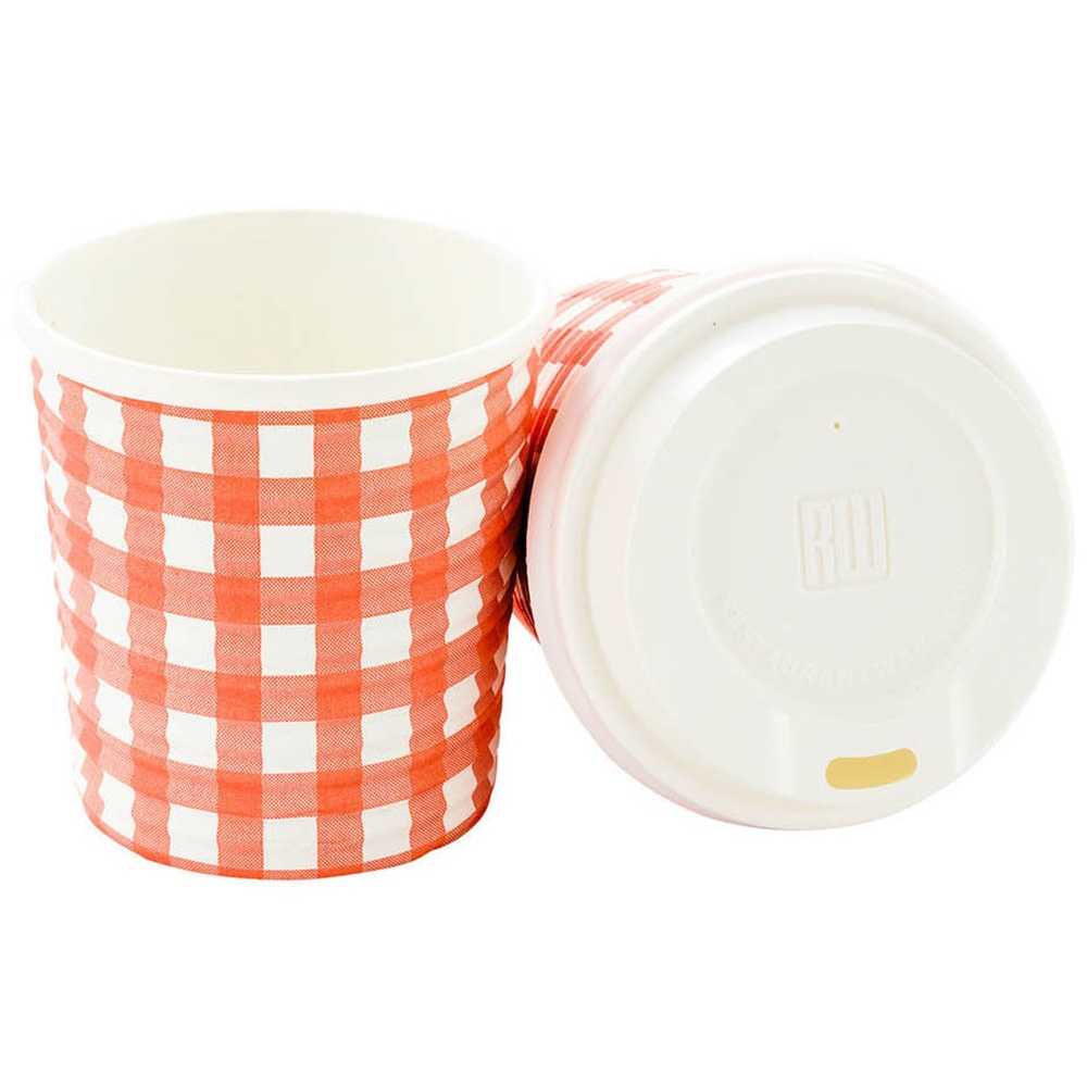 Restpresso 4 oz Picnic Print Paper Coffee Cup - Spiral Wall - 2 1/2" x 2 1/2" x 2 1/4" - 500 count box