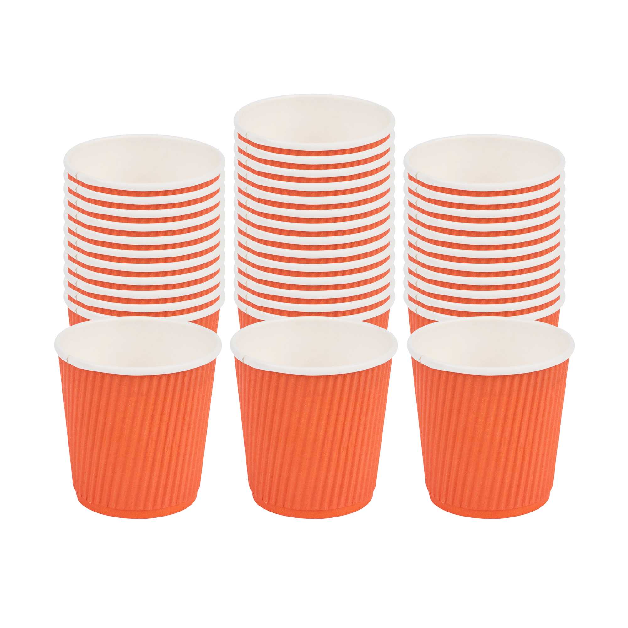 Restpresso 4 oz Tangerine Orange Paper Coffee Cup - Ripple Wall - 2 1/2" x 2 1/2" x 2 1/4" - 500 count box
