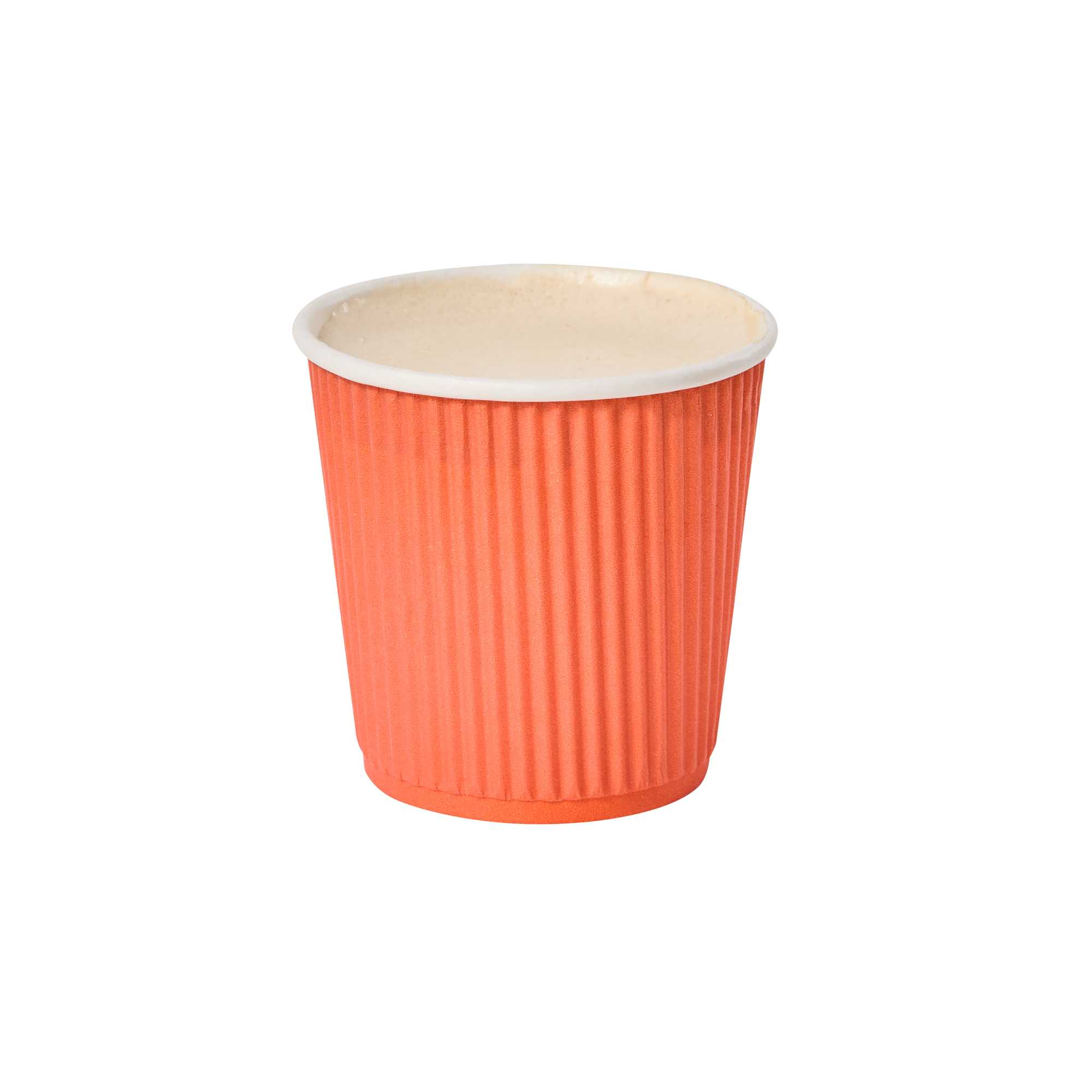 Restpresso 4 oz Tangerine Orange Paper Coffee Cup - Ripple Wall - 2 1/2" x 2 1/2" x 2 1/4" - 25 count box