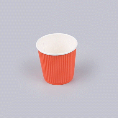 Restpresso 4 oz Tangerine Orange Paper Coffee Cup - Ripple Wall - 2 1/2" x 2 1/2" x 2 1/4" - 500 count box