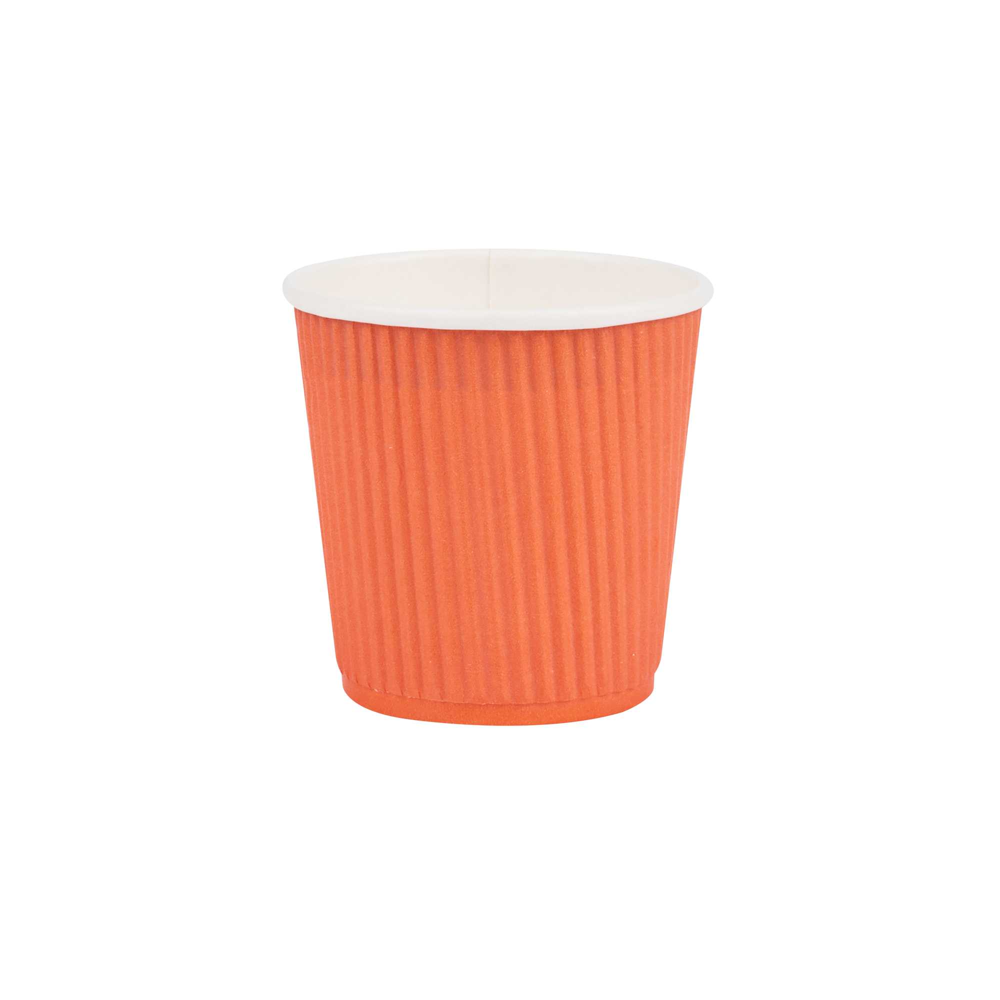 Restpresso 4 oz Tangerine Orange Paper Coffee Cup - Ripple Wall - 2 1/2" x 2 1/2" x 2 1/4" - 500 count box
