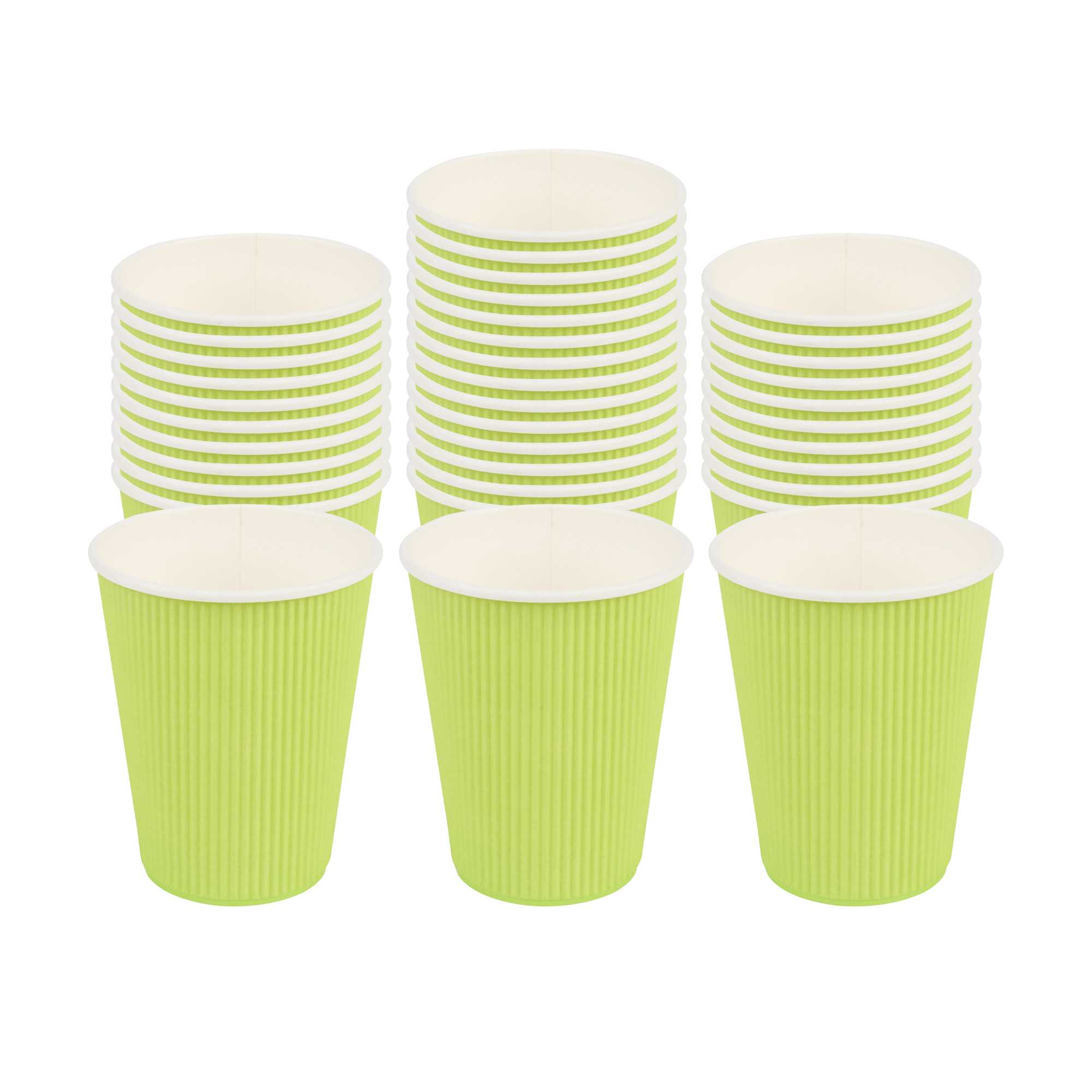 Restpresso 12 oz Eco Green Paper Coffee Cup - Ripple Wall - 3 1/2" x 3 1/2" x 4 1/4" - 500 count box