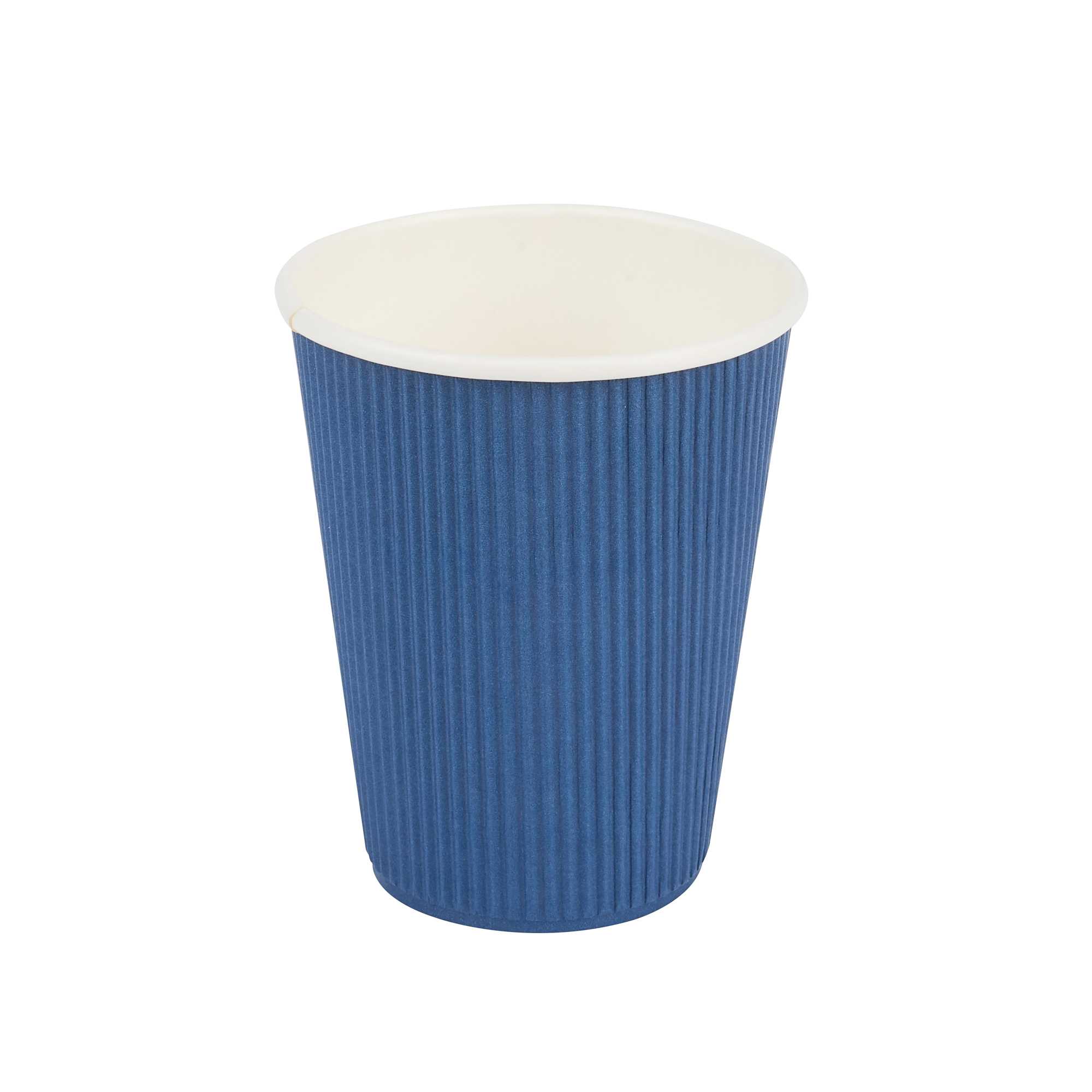 Restpresso 12 oz Midnight Blue Paper Coffee Cup - Ripple Wall - 3 1/2" x 3 1/2" x 4 1/4" - 500 count box