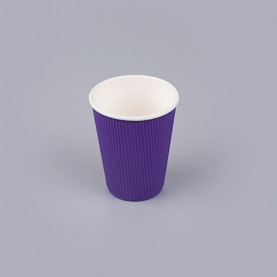 Restpresso 12 oz Royal Purple Paper Coffee Cup - Ripple Wall - 3 1/2" x 3 1/2" x 4 1/4" - 25 count box