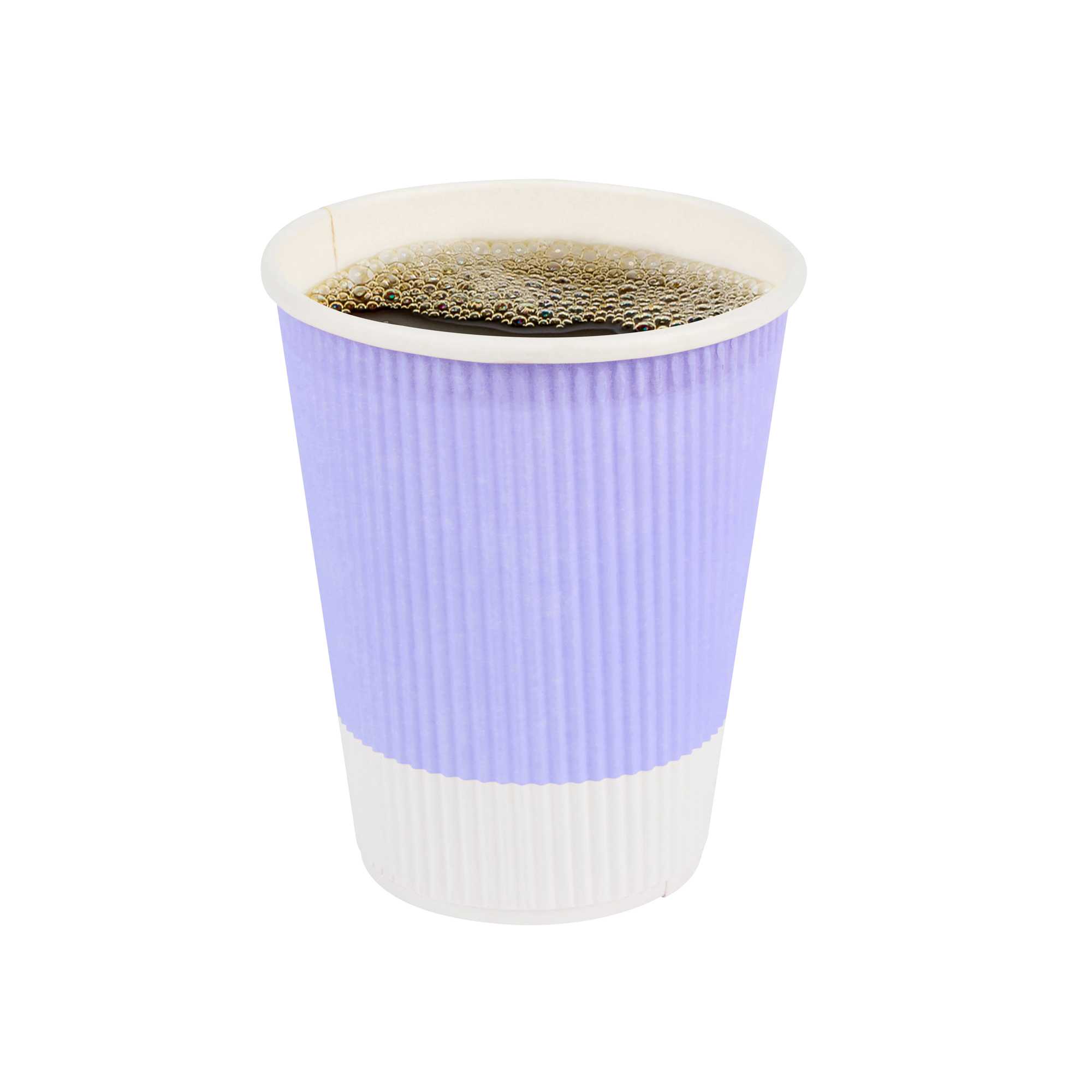 Restpresso 12 oz Light Purple Paper Coffee Cup - Ripple Wall - 3 1/2" x 3 1/2" x 4 1/4" - 500 count box