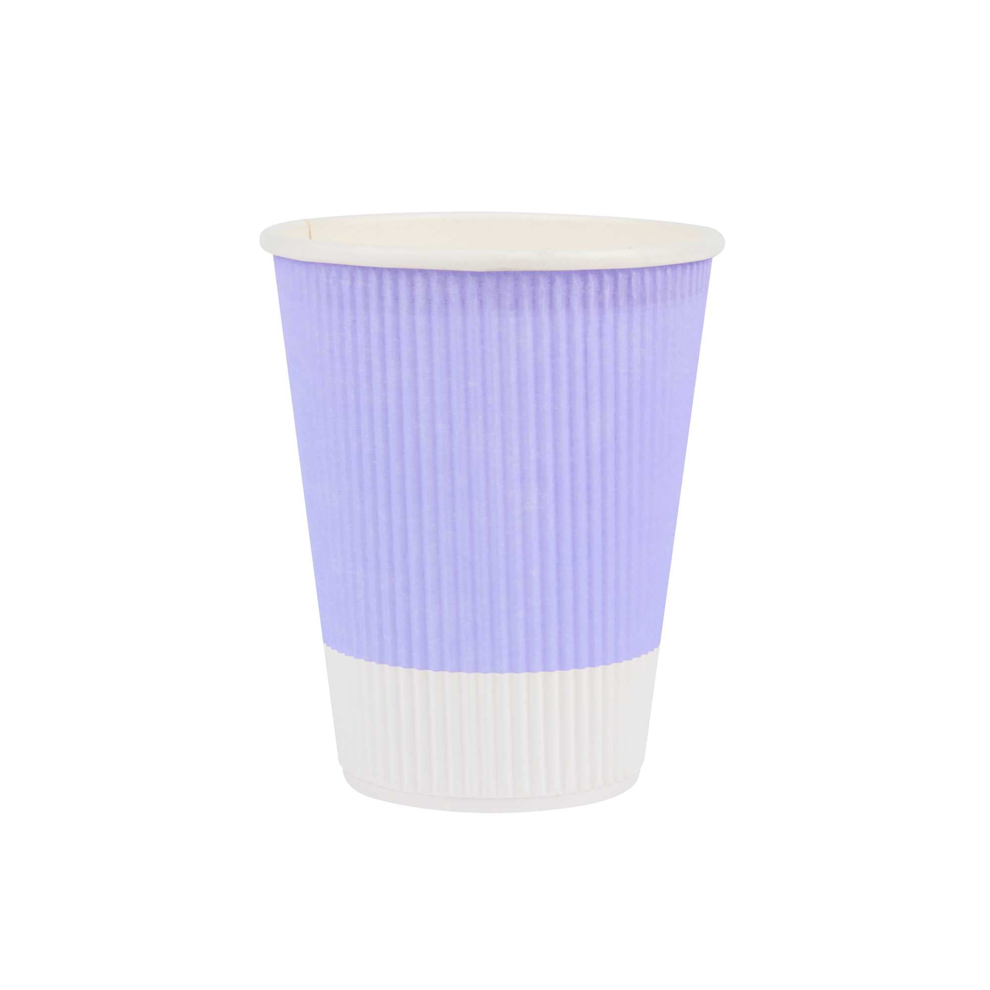 Restpresso 12 oz Light Purple Paper Coffee Cup - Ripple Wall - 3 1/2" x 3 1/2" x 4 1/4" - 500 count box