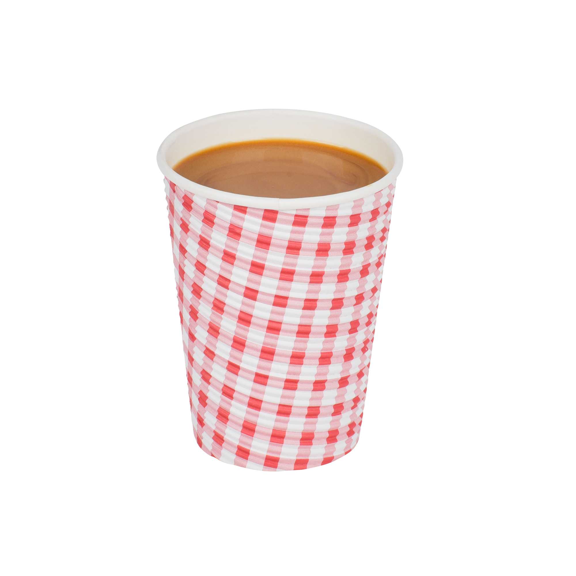 Restpresso 12 oz Picnic Print Paper Coffee Cup - Spiral Wall - 3 1/2" x 3 1/2" x 4 1/4" - 500 count box