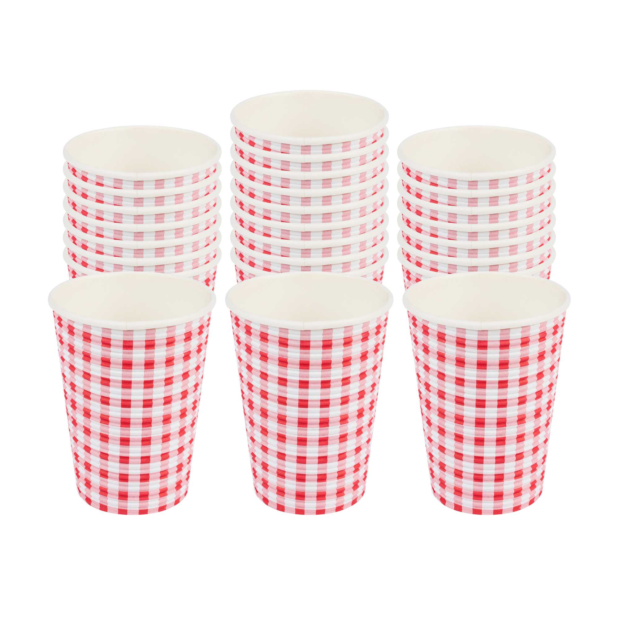 Restpresso 12 oz Picnic Print Paper Coffee Cup - Spiral Wall - 3 1/2" x 3 1/2" x 4 1/4" - 25 count box