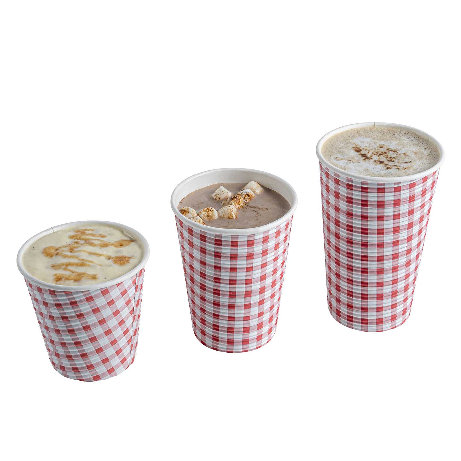 Restpresso 12 oz Picnic Print Paper Coffee Cup - Spiral Wall - 3 1/2" x 3 1/2" x 4 1/4" - 25 count box