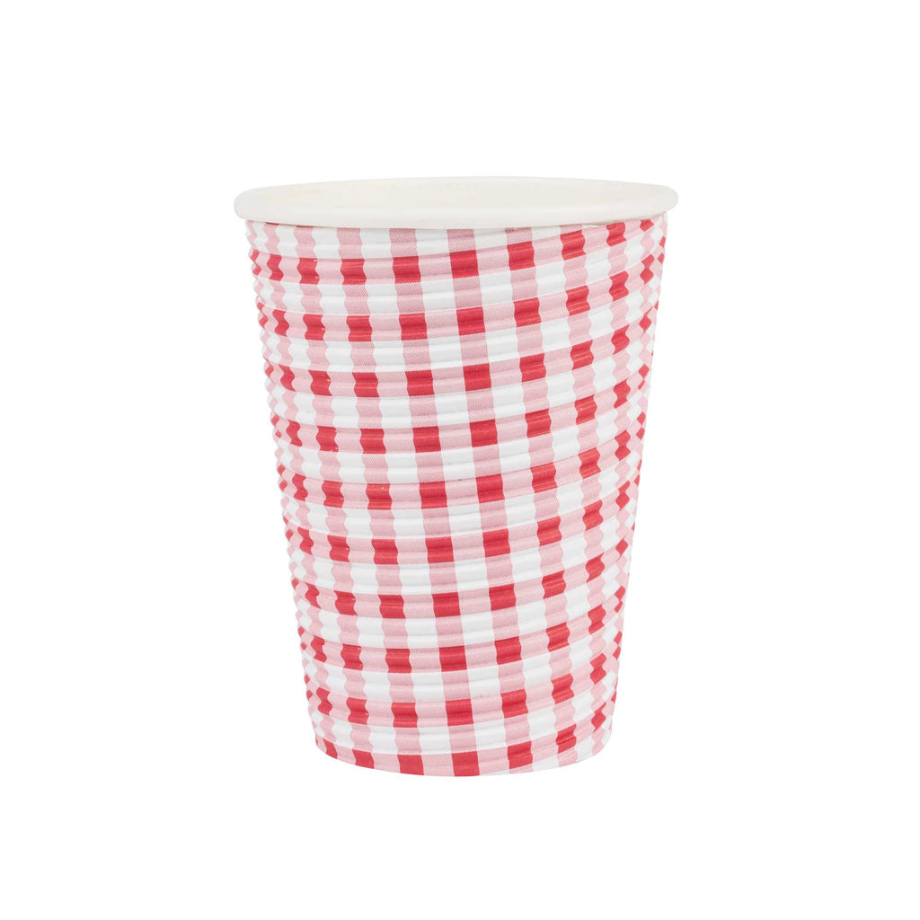 Restpresso 12 oz Picnic Print Paper Coffee Cup - Spiral Wall - 3 1/2" x 3 1/2" x 4 1/4" - 25 count box