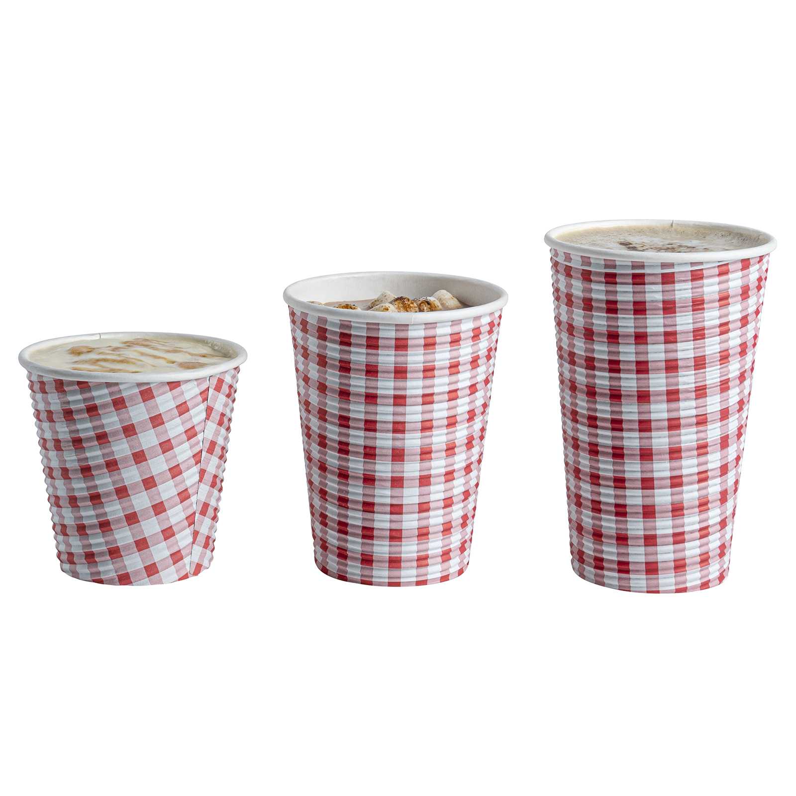 Restpresso 12 oz Picnic Print Paper Coffee Cup - Spiral Wall - 3 1/2" x 3 1/2" x 4 1/4" - 500 count box