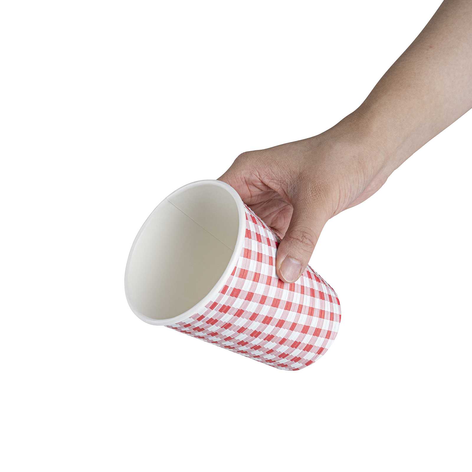 Restpresso 12 oz Picnic Print Paper Coffee Cup - Spiral Wall - 3 1/2" x 3 1/2" x 4 1/4" - 500 count box