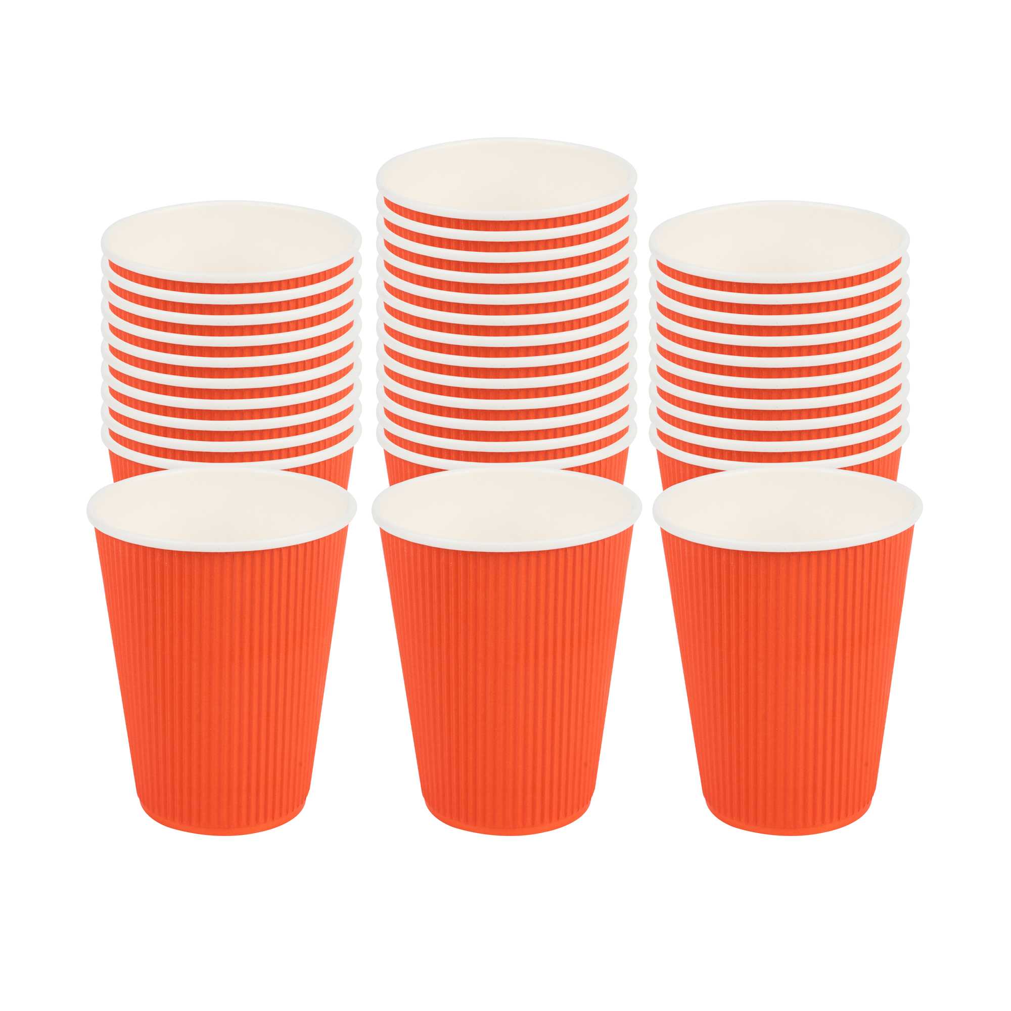 Restpresso 12 oz Tangerine Orange Paper Coffee Cup - Ripple Wall - 3 1/2" x 3 1/2" x 4 1/4" - 25 count box