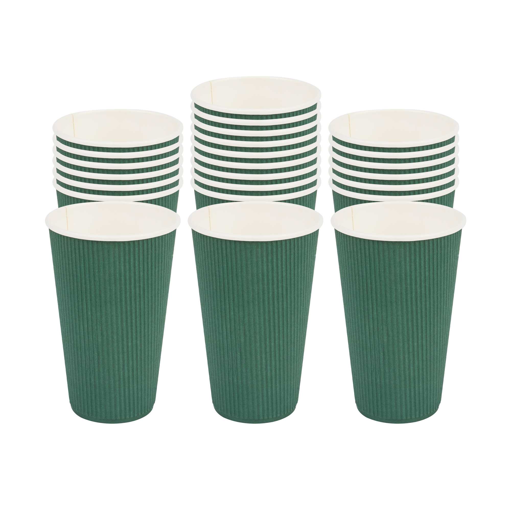 Restpresso 16 oz Forest Green Paper Coffee Cup - Ripple Wall - 3 1/2" x 3 1/2" x 5 1/2" - 500 count box