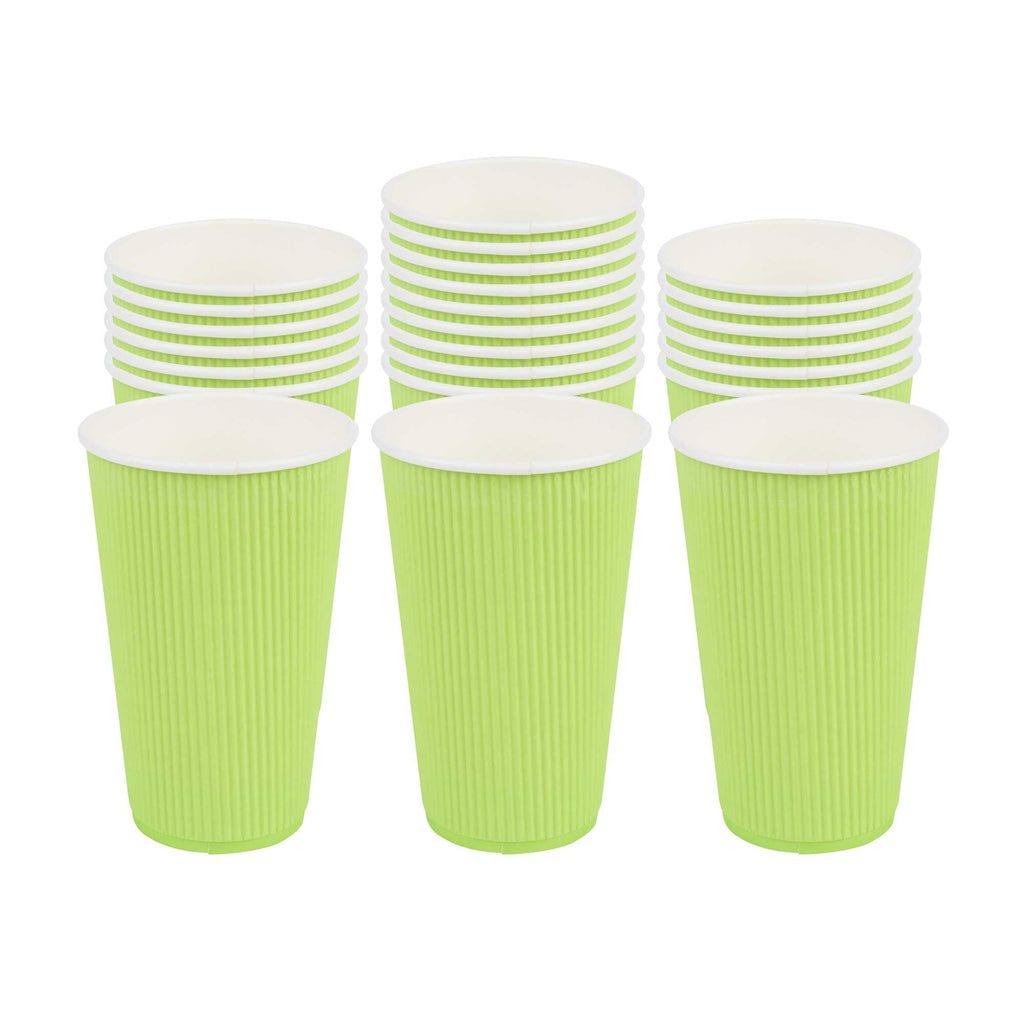 Restpresso 16 oz Eco Green Paper Coffee Cup - Ripple Wall - 3 1/2" x 3 1/2" x 5 1/2" - 500 count box