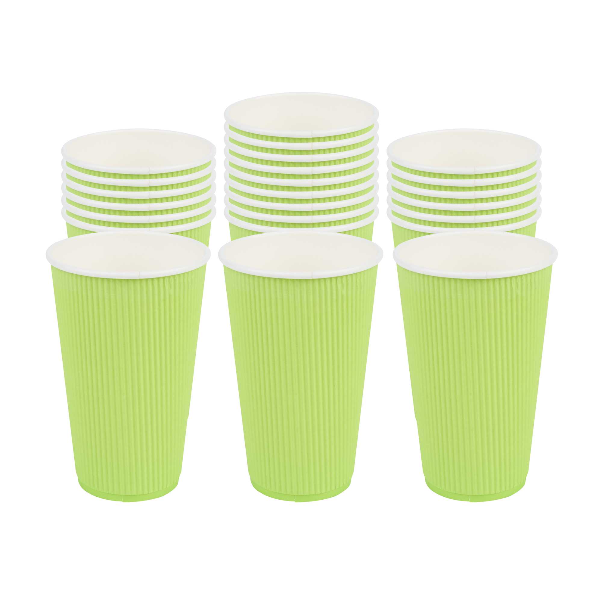 Restpresso 16 oz Eco Green Paper Coffee Cup - Ripple Wall - 3 1/2" x 3 1/2" x 5 1/2" - 500 count box