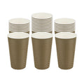 Restpresso 16 oz Mocha Pin Check Paper Coffee Cup - Spiral Wall - 3 1/2" x 3 1/2" x 5 1/2" - 500 count box