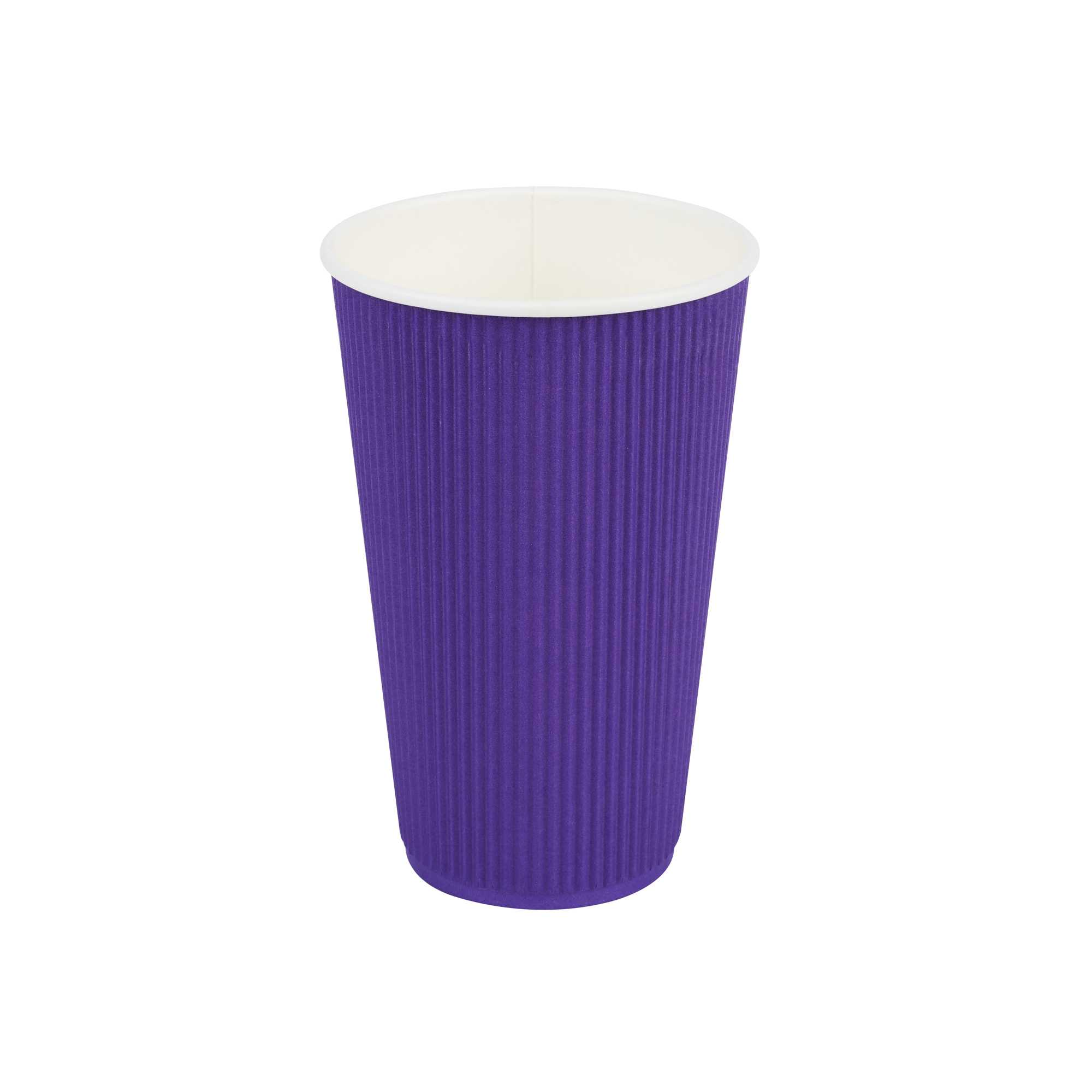 Restpresso 16 oz Royal Purple Paper Coffee Cup - Ripple Wall - 3 1/2" x 3 1/2" x 5 1/2" - 500 count box