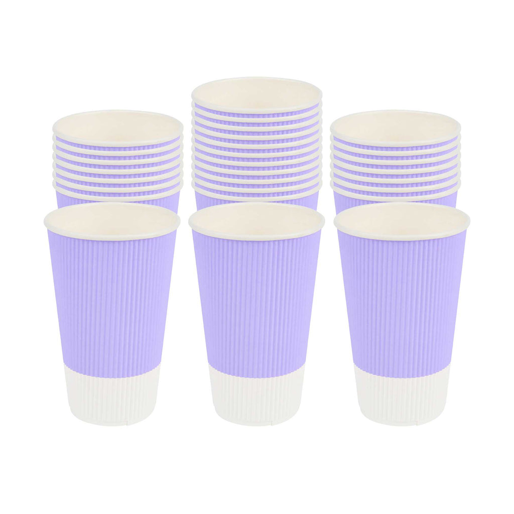 Restpresso 16 oz Light Purple Paper Coffee Cup - Ripple Wall - 3 1/2" x 3 1/2" x 5 1/2" - 25 count box