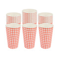 Restpresso 16 oz Picnic Print Paper Coffee Cup - Spiral Wall - 3 1/2" x 3 1/2" x 5 1/2" - 25 count box